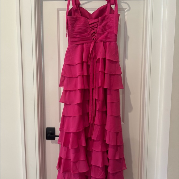 Pink Ruffled Prom Dress - Picture 2 of 6